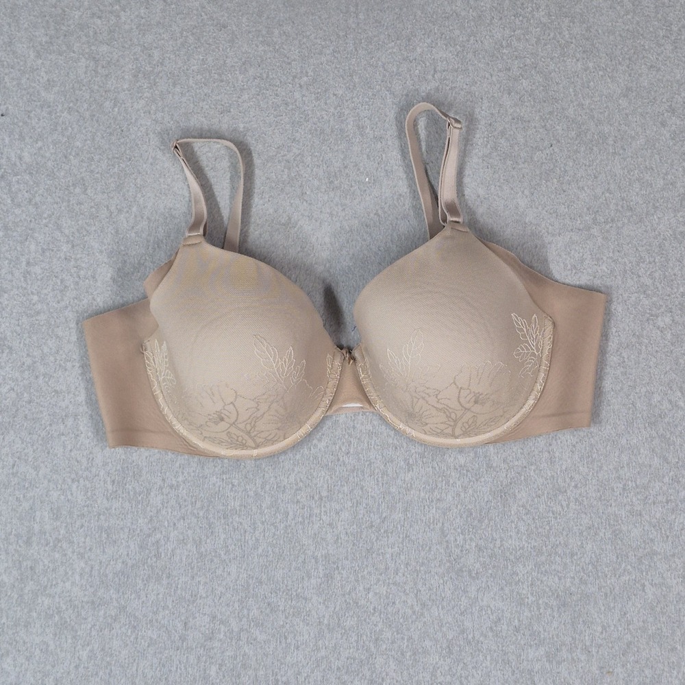 Warner's Women Bra 40C Beige Floral T Shirt Underwired Lace Strap